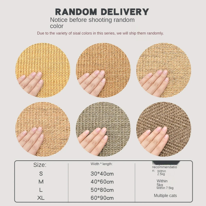 Multi-Surface Cat Scratching Mat – Durable Sisal Furniture Protector